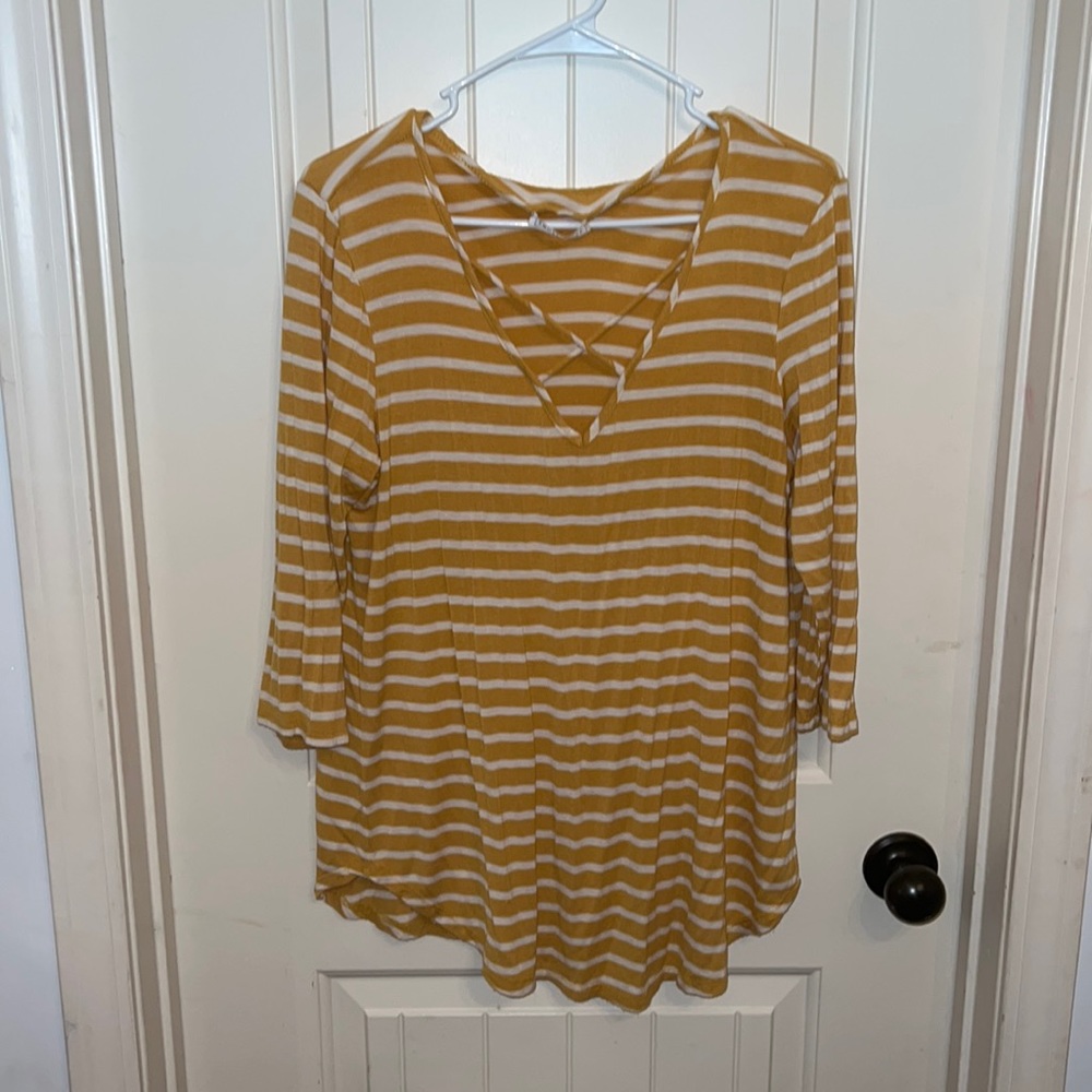 Mustard yellow stripped shirt
